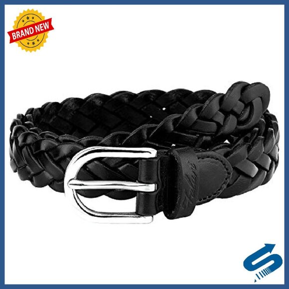 Braided Leather Belt with Stainless Steel Buckle 1 Inch Wide main image 6